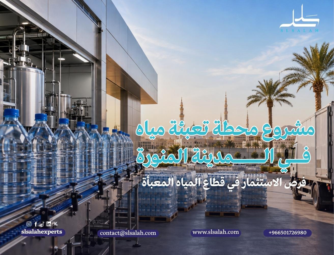 مشروع محطة تعبئة مياه في المدينة المنورة: فرص الاستثمار في قطاع المياه المعبأة